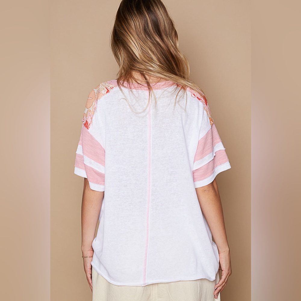 Pol Varsity Patchwork Tee Nwot - image 3